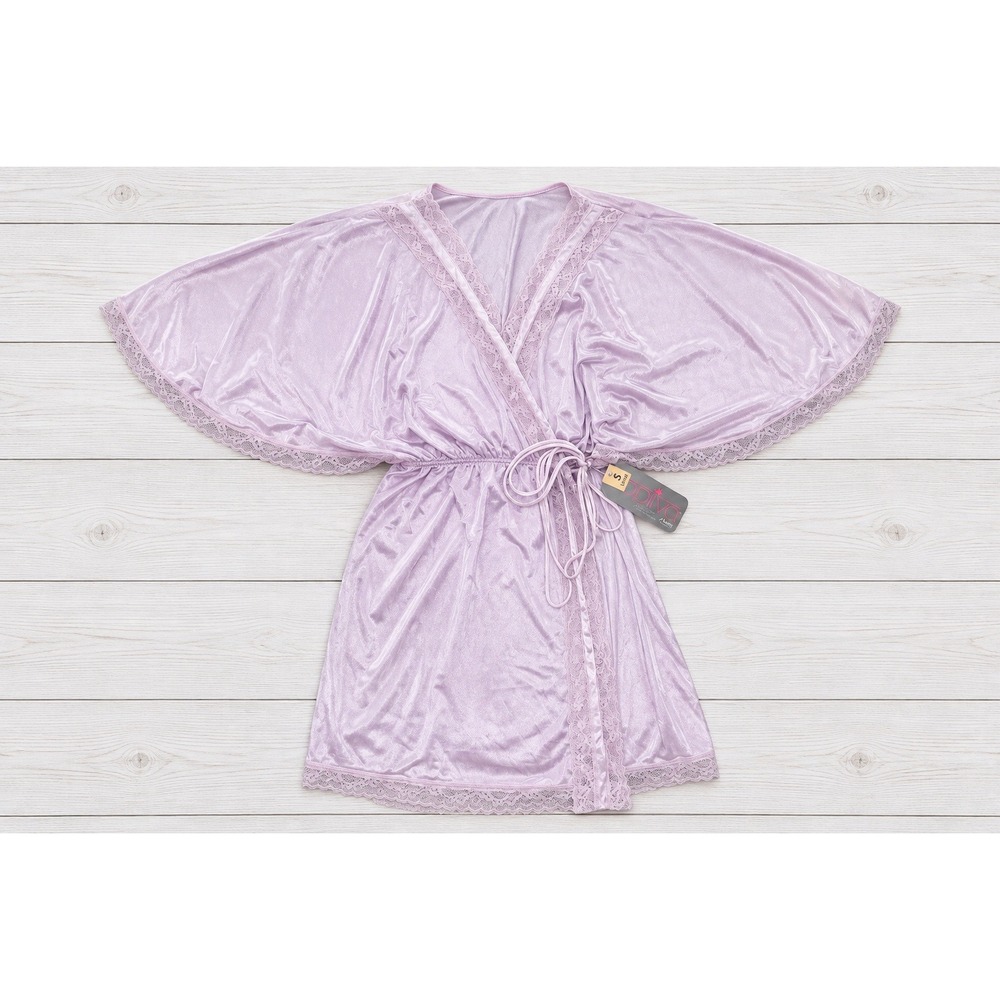 Vintage Texsheen Lingerie Lavender Angel Sleeve Pastel Lace Trim Retro NWT Small